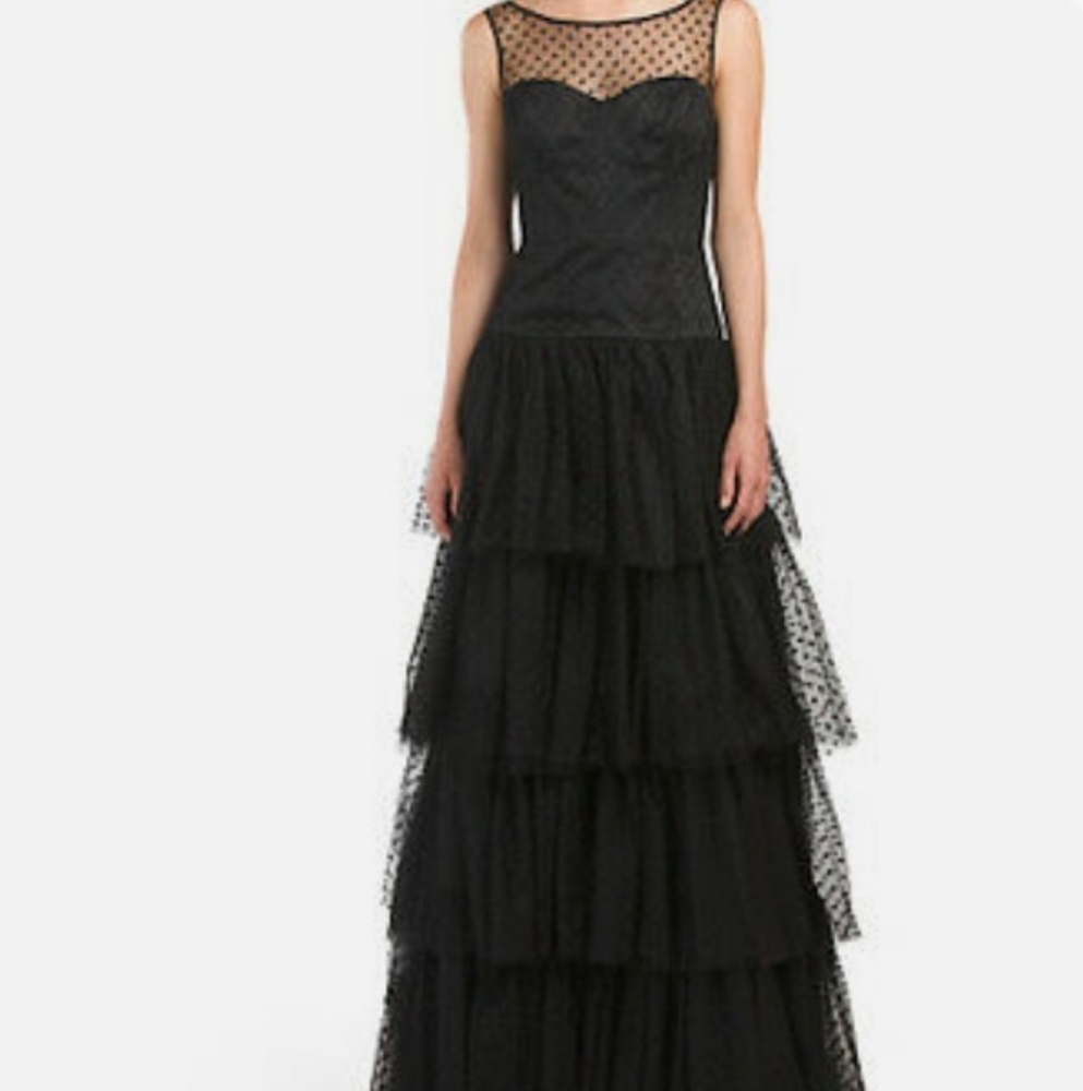 Milly Dot Tulle Tiered Gown